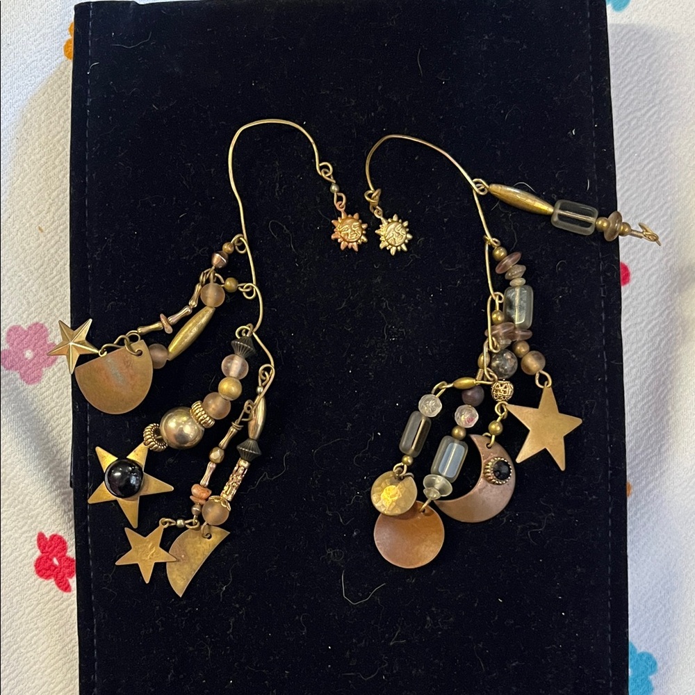 Vintage Handmade Celestial Ear Cuff Star Moon Sun